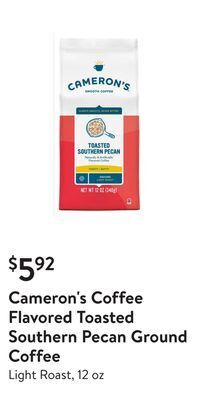 Walmart Cameron's coffee flavored toasted southern pecan ground coffee offer