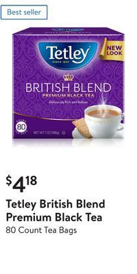 Walmart Tetley british blend premium black tea offer