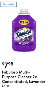 Walmart Fabuloso multi-purpose cleaner 2x concentrated, lavender offer