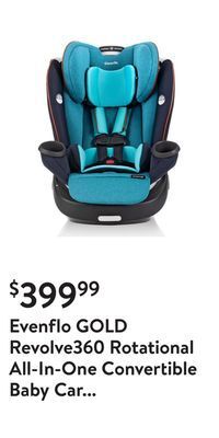 Walmart Evenflo gold revolve360 rotational all-in-one convertible baby car seat (sapphire blue) offer