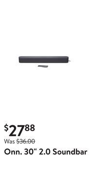 Walmart Onn. 30 2.0 soundbar offer