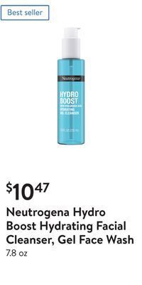 Walmart Neutrogena hydro boost hydrating facial cleanser, gel face wash offer