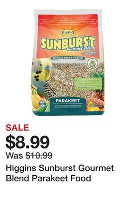 Petsmart Higgins sunburst gourmet blend parakeet food offer