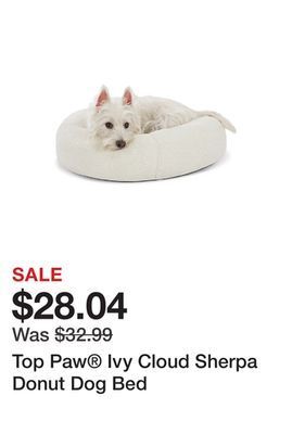 Petsmart Top paw® ivy cloud sherpa donut dog bed offer