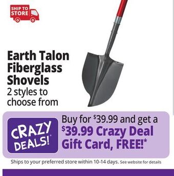 Ocean State Job Lot Earth talon fiberglass shovels offer