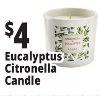 Ocean State Job Lot Roura citronella & eucalyptus candle offer