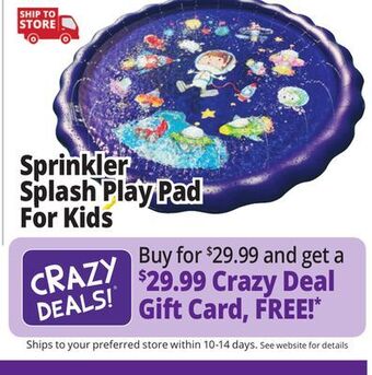 Ocean State Job Lot Sprinkler splash play pad for kids, 67 offer