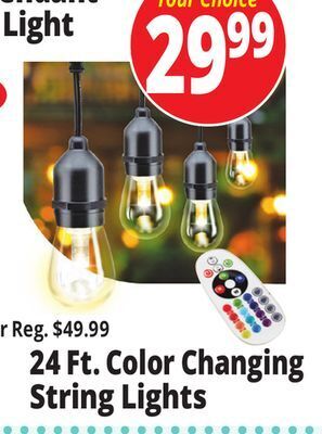Ocean State Job Lot Led color changing string lights with remote, 24' offer