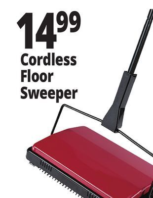 Ocean State Job Lot Cleansweep cordless metal carpet sweeper, red offer