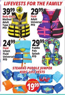Ocean State Job Lot Life vests offer