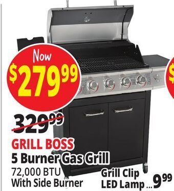 Ocean State Job Lot Grill boss 5-burner gas grill with side burner offer