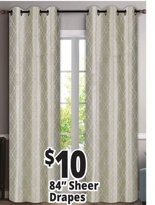 Ocean State Job Lot 84 sheer drapes offer