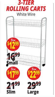 Ocean State Job Lot 3-tier small wire rolling cart, 25 offer