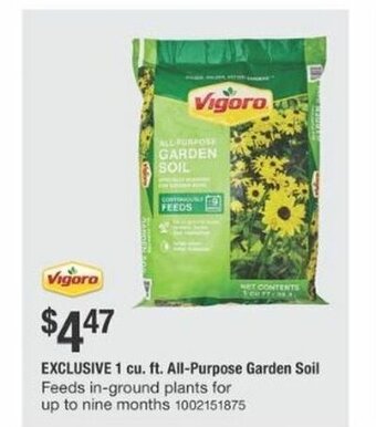 The Home Depot EXCLUSIVE 1 cu. ft. All-Purpose Garden Soil offer