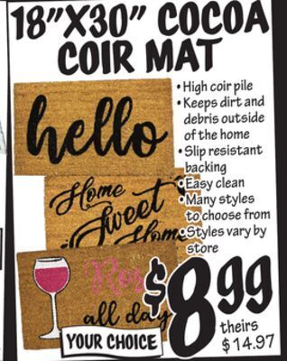 Ollie's 18x30 cocoa coir mat offer