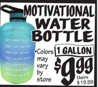 Ollie's Motivational water bottle offer
