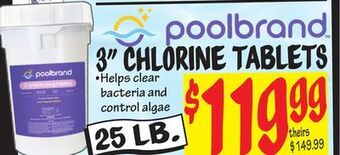 Ollie's Poolbrand 3 chlorine tablets offer