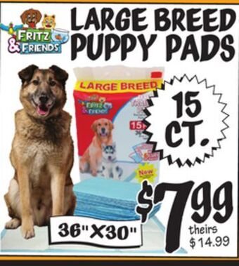 Ollie's Large breed puppy pads offer