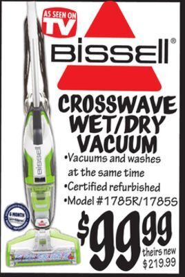 Ollie's Bissell crosswave wet/dry vacuum offer