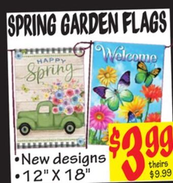 Ollie's Spring garden flags offer