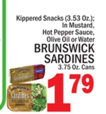 C Town Brunswick sardines 3.75 oz. cans offer