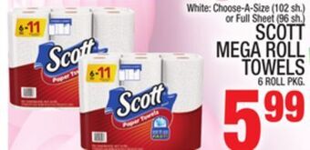 C Town Scott mega roll towels 6 roll pkg offer