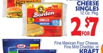 Bravo Supermarkets Borden american cheese singles offer