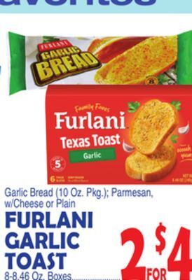 Bravo Supermarkets Furlani garlic toast 8-8.46 oz. boxes offer