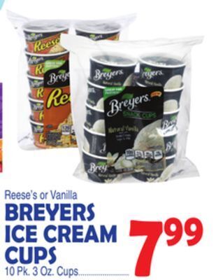 Bravo Supermarkets Breyers ice cream cups offer
