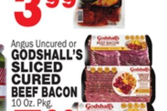 Bravo Supermarkets Godshall's sliced cured beef bacon offer