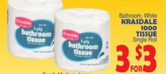 Bravo Supermarkets Krasdale 1000 tissue offer