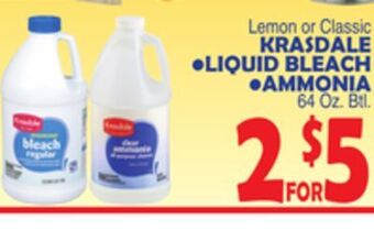 Bravo Supermarkets Krasdale liquid bleach, ammonia offer