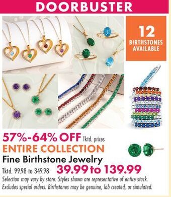 Boscov's Entire collection fine birthstone jewelry offer