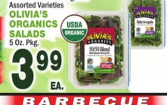 Bravo Supermarkets Olivia's organics salads offer