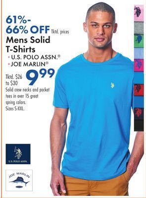 Boscov's Mens solid t-shirts offer