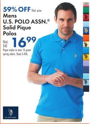 Boscov's Mens u.s. polo assn.® solid pique polos offer