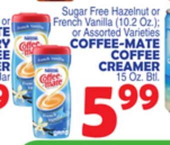 Bravo Supermarkets Coffee-mate coffee creamer 15 oz. btl offer