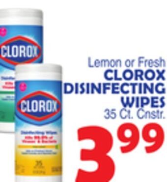 Bravo Supermarkets Clorox disinfecting wipes offer