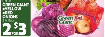 Bravo Supermarkets Green giant yellow, red onions offer