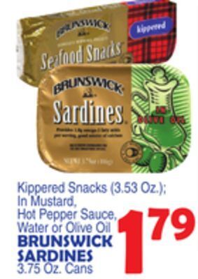 Bravo Supermarkets Brunswick sardines, 3.75 oz. cans offer