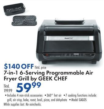 Boscov's 7-in-1 6-serving programmable air fryer offer