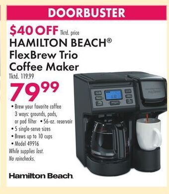 Boscov's Hamilton beach® flexbrew trio coffee maker offer