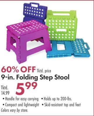Boscov's 9-in. folding step stool offer