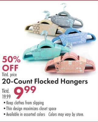 Boscov's 20-count flocked hangers offer