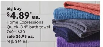 JC Penney Home expressions quick-dri® bath towel offer