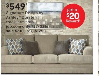 JC Penney Signature design by ashley® dorsten track-arm sofa offer