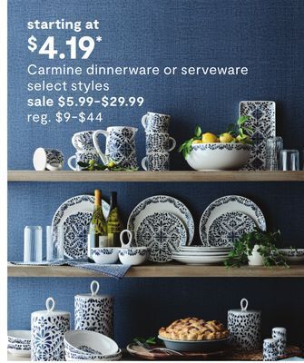 JC Penney Carmine dinnerware or serveware offer