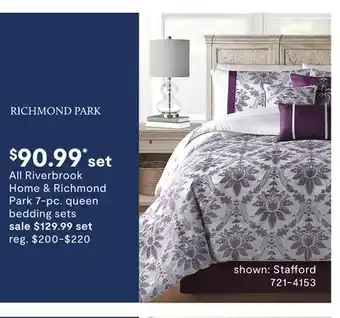 JC Penney All riverbrook home & richmond park 7-pc. queen bedding sets offer