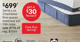 JC Penney Serta lux chamblee firm queen mattress set offer