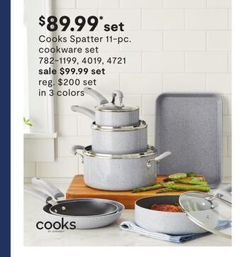 JC Penney Cooks spatter 11-pc. cookware set offer